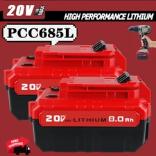 2PACK for PORTER CABLE 20V Max 20 Volt Lithium-Ion PCC680L PCC685L 8.0Ah Battery