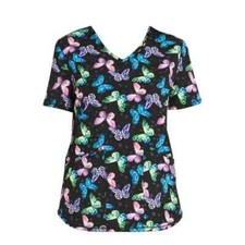 Scrubstar Womens Size M Butterfly V Neck Scrub Top