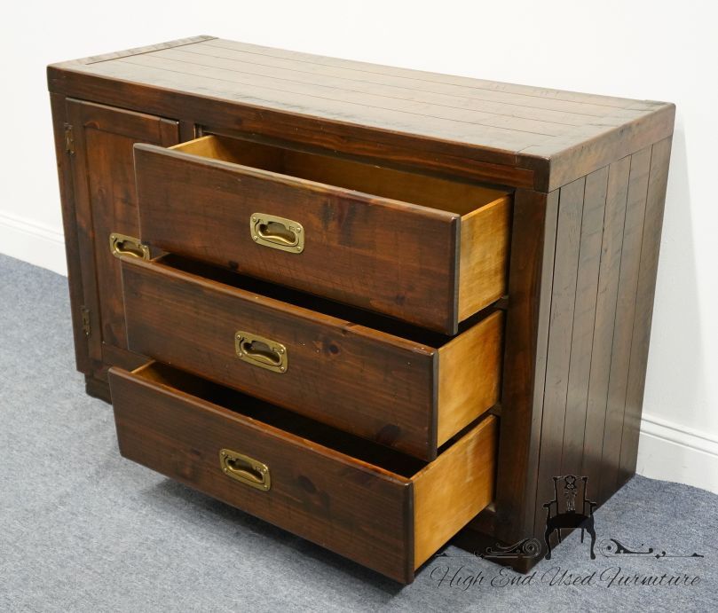 YOUNG HINKLE Solid Knotty Pine Rustic Americana 46" Door Chest