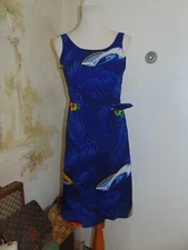 Vintage 70's Kole Kole Shirred Dress Hawaiian Festival Americana Summer M/L