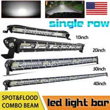 10 20 30 40slim Led Light Bar Spot Flood Combo Work Offroad Driving Atv Suv