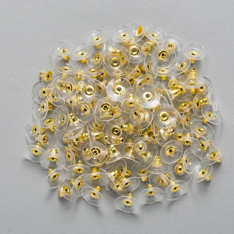 100 Piezas Pendientes Traseros Tapones Poste Oreja Tuerca Fabricación de Joyería Hallazgos 11x6mm Foto 3 de 4