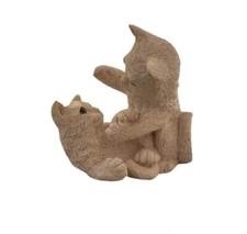 Stone Critters White Playing Kittens Figurine SC-369 Cats Persian Sculpture