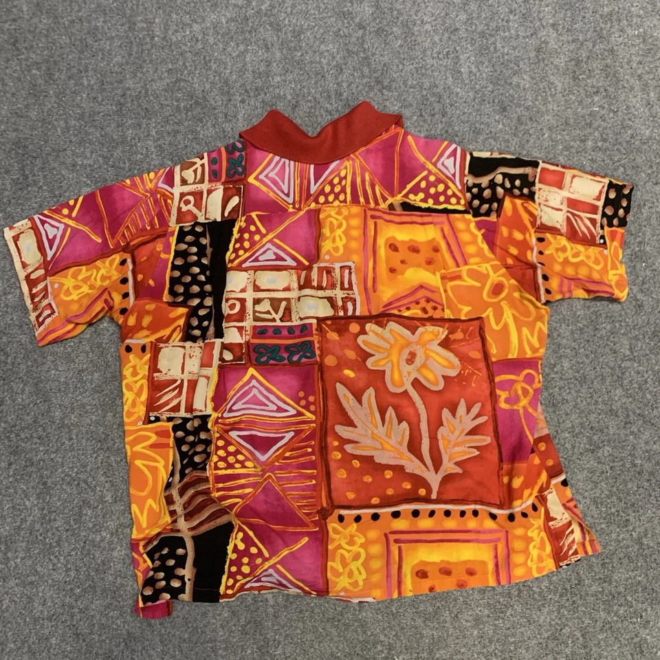 Джемы мира мужская рубашка размер большой Sz L вискоза цветочный короткий рукав - Изображение 2 из 4