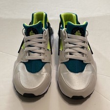 Nike Air Huarache Run GS White Volt Bright Spruce 654275-045 Youth Size 6Y