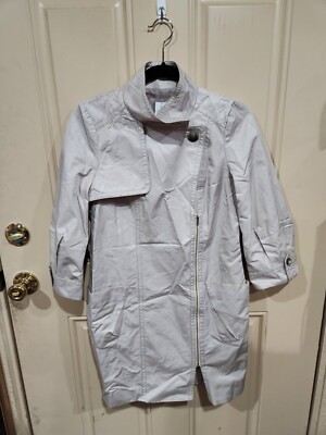 NICE CLAUP brand, silver/ light grey layered trench coat NO BELT, vintage korean