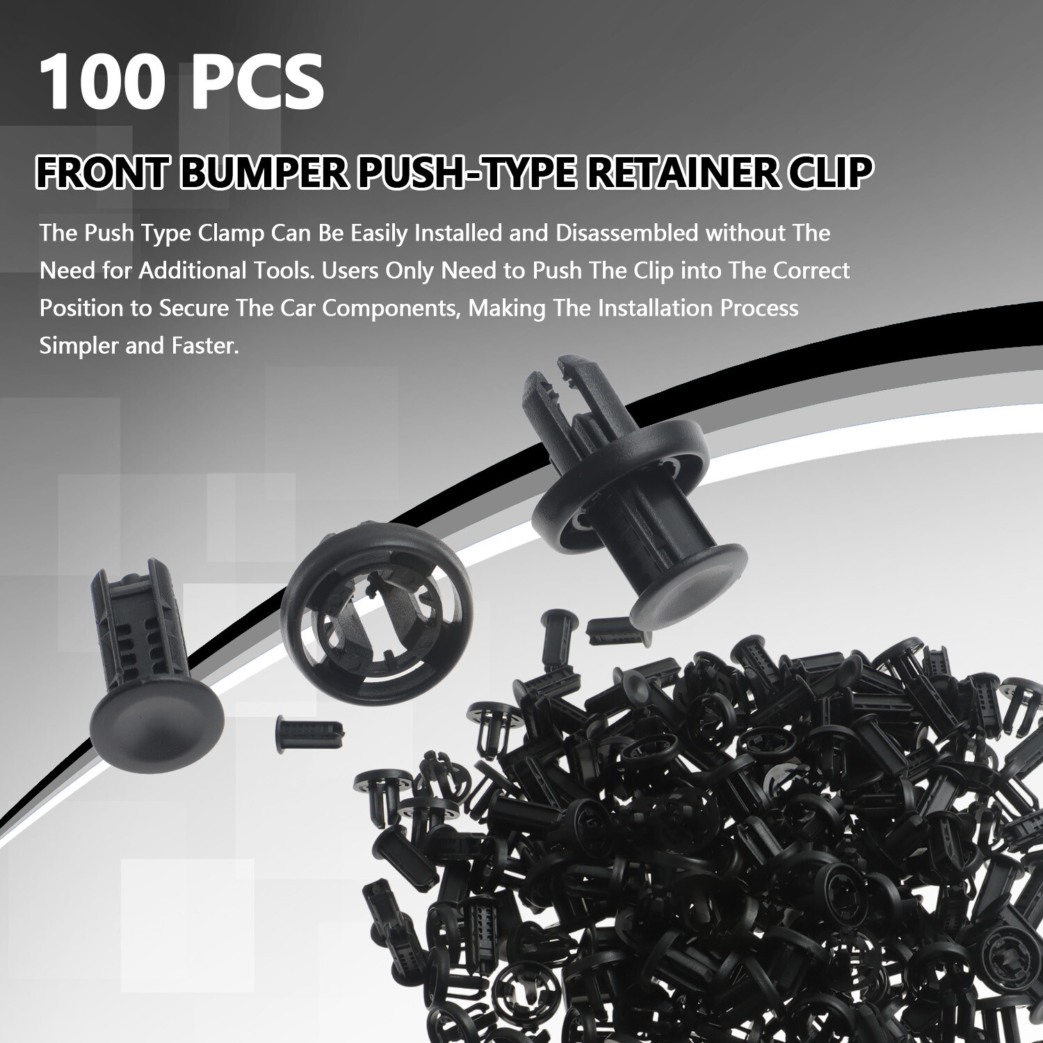 100 Car Panel Bumper Fender Grille under Cover Trim Clips for 1318