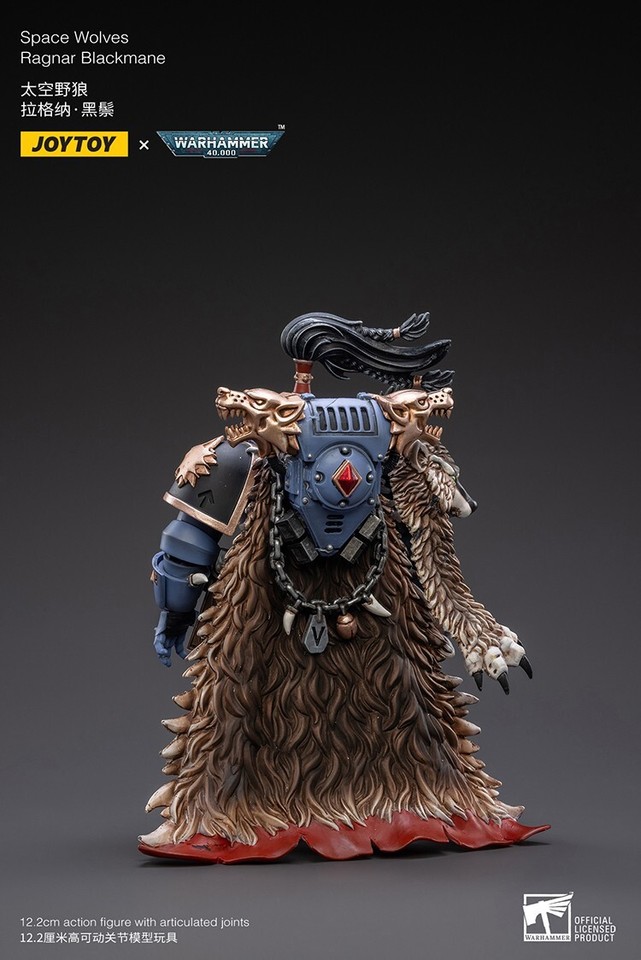 JoyToy Action Figure Warhammer 40K Space Wolves Ragnar Blackmane: Licenza Ufficiale, 13 Cm, Collezionabile