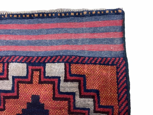 3X5 Vintage Handmade Tribal Wool Rug Balouchi Rug Afghan Rug Red 2' 8" X 4' 8" - Picture 7 of 10