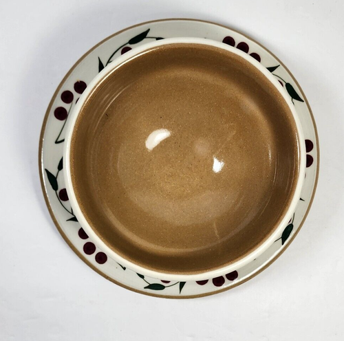 Mill Creek Stoneware Coshocton OH Pottery Plate & Bowl Set Cherries Signed Lori? - Picture 6 of 11