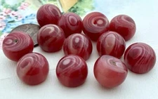 Vintage 14mm Marbled Berry Red Lucite Cabs 12