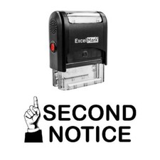 SECOND NOTICE Stamp - Self-Inking / Black