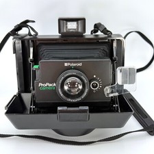Vintage Polaroid Black Accordion Folding ProPack Instant Camera with Carry Strap