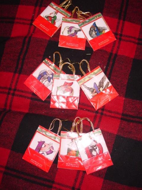 Vintage "12 DAYS OF CHRISTMAS" Mini Shopping Gift Bag ORNAMENTS - 1986 ...