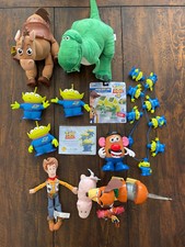 Huge Lot Toy Story Plush Figures Woody Slinky Dog Aliens Rex Mr Potato Bullseye