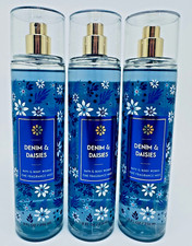 3 BATH  BODY WORKS DENIM  DAISIES FINE FRAGRANCE BODY MIST SPRAY 8 oz NEW
