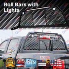 For Full Size Trucks Roll Bars w/ LED Light Bar&Spot Painted Light Headache Rack