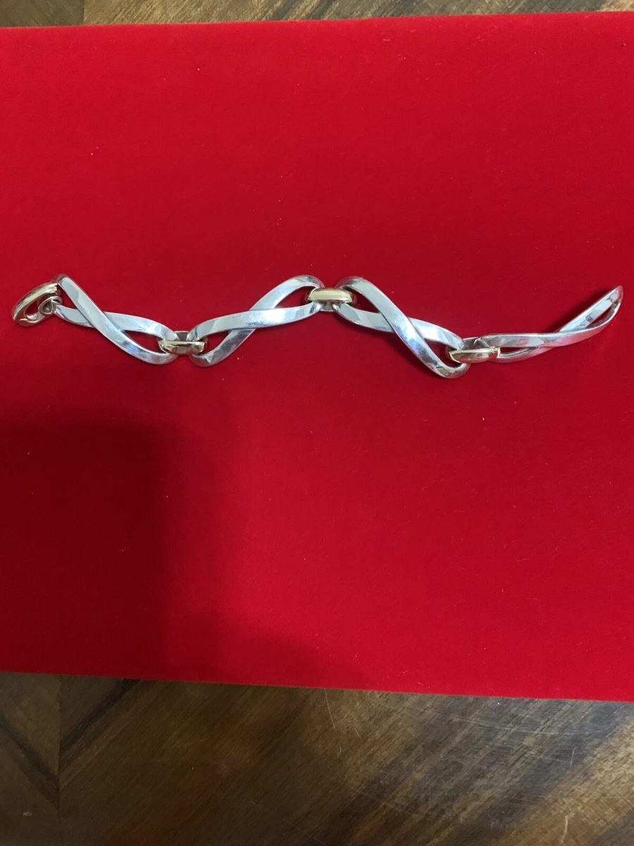 James Avery 14K Yellow Gold Sterling Silver Enduring Bond Bracelet 8 Long eBay
