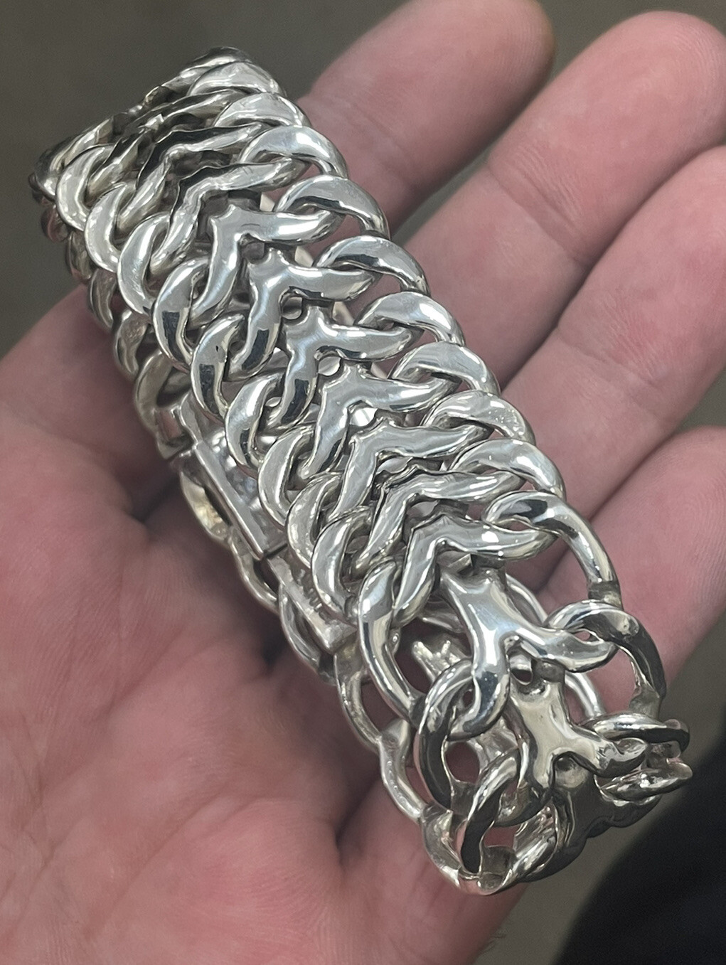 Heavy Vintage Solid Sterling Silver Unique Altern… - image 6