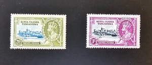 Kenya Uganda Tanganyika KUT 1935 KGV Silver Jubilee MH Sc 42, 45. SG 124, 127
