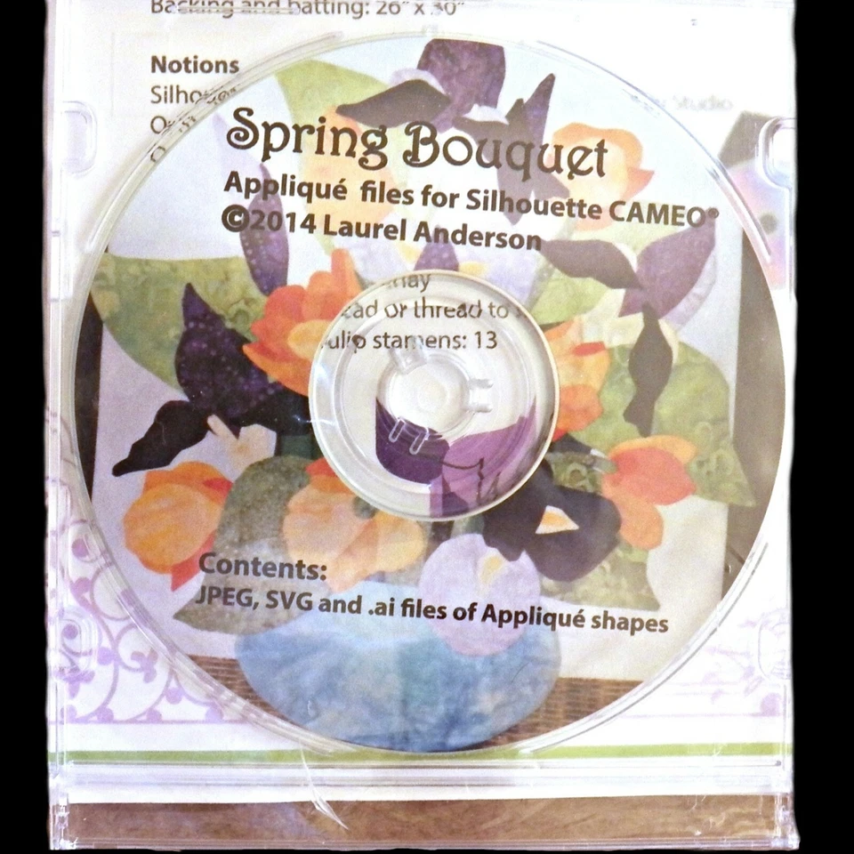 Laurel Anderson Whisper Color Molla Bouquet 20 x 24 Applique Trapunta Motivo + - Immagine 2 di 4