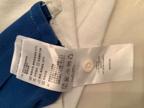Gant designer boys Polo shirt blue and white size 5-6yrs 110/115cm - Picture 5 of 8