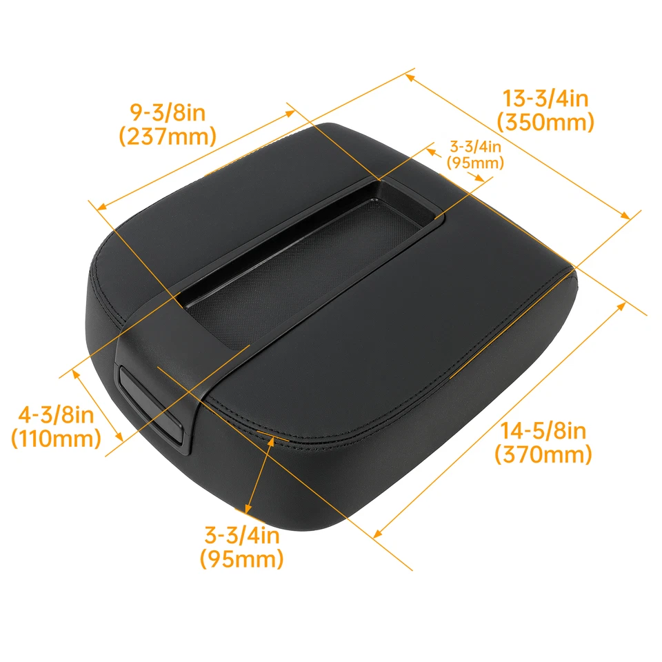 Tapa de reposabrazos de consola central negra apta para 07-14 Tahoe Silverado GMC Yukon Sierra Foto 3 de 4