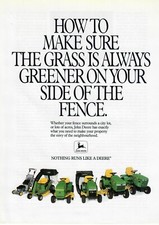 1989 John Deere Riding Lawn Mowers Lawn Tractors Print Ad Vintage