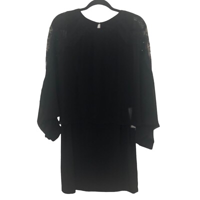 Women s Small Black Dress Sequined Lace Overlay NWT Perfect LBD Elevated Basic
