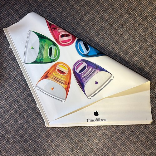 RARE VERSION 2-SIDED VINYL iMAC _APPLE COMPUTER_Think different Campaign 39"x26"