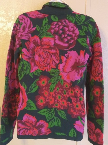 Isaac Mizrahi Womens Sweater Size XS Pink Red Black Long Sleeve Floral NWT - Picture 8 of 8