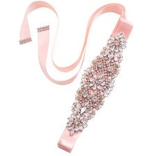 Crystal Bridal Belt for Wedding Gown, Wedding Dress Belts with Rhinestones an...