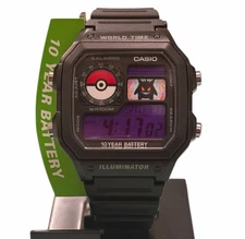 “Gengar Pokemon” -  Casio AE-1200WH - Custom Screen, With Pokeball