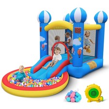 Inflatable Bounce House: 4 in 1 Bouncy Castle with Ball Pit Slide for Kids Age