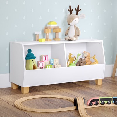 RiverRidge Kids Catch-All 35in Toy Storage Organizer with 2 Storage Cubbies