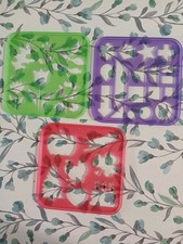 3 PLASTIC TUPPERTOY STENCILS TUPPERWARE SHAPES TRACE DRAW