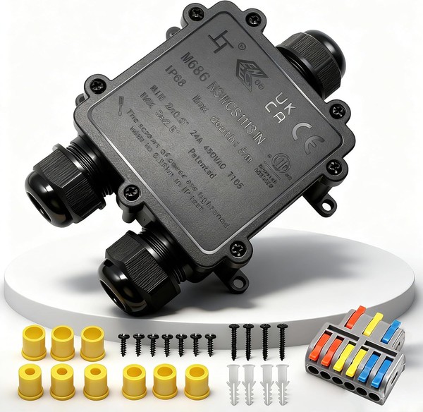 Abzweigdose IP68 Wasserdicht 3 Wege Verteilerdose Kabelverbinder FüR-image