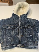 Levi s Vintage 80 s Youth Acid Wash Sherpa Lined Hooded Denim Jacket..Sz S
