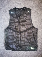 Nike Aeroloft Bodywarmer Gilet Vest Running Puffa Black Medium Dri Fit. Tech Fit