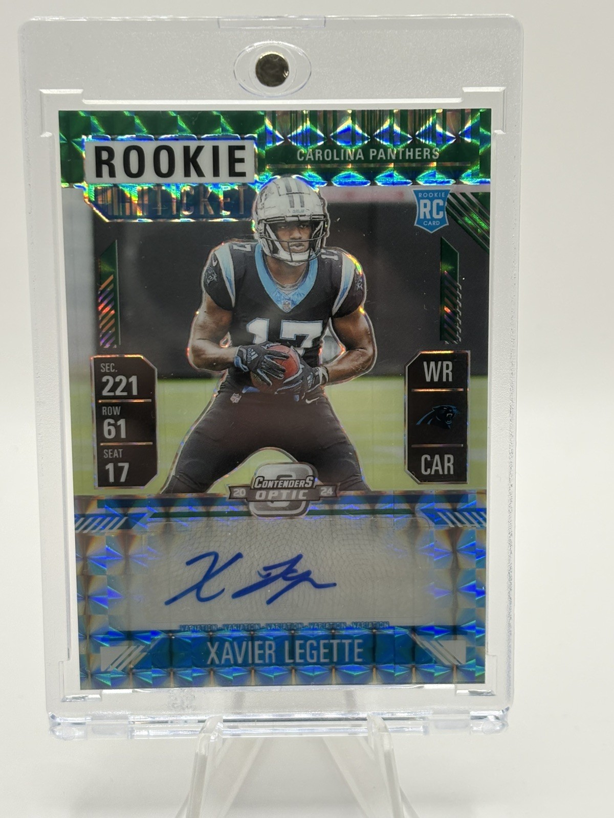 2024 Contenders Optic Xavier Legette #PV-XLE Rookie Ticket Variation Auto /24