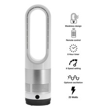 Powersonic Bladeless Tower Fan 8 Speeds, Timer, Remote Control, Oscillating 25W