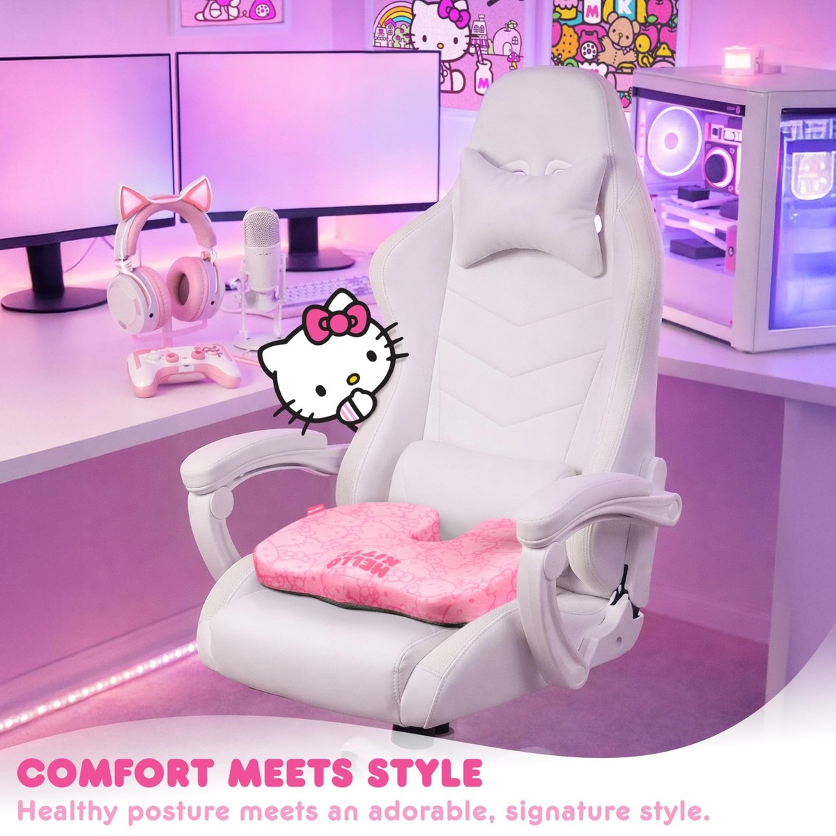 Carbella Officially Licensed Hello Kitty Seat Cushion - Cute Pink