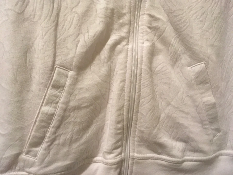 Chaqueta para mujer Coral Bay mediana blanca bolsillos con cremallera completa cuello alto ligera Foto 3 de 4