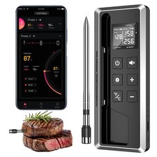 Wireless Meat Thermometer with Smart Timer APP Control, 800ft Bluetooth Gri...