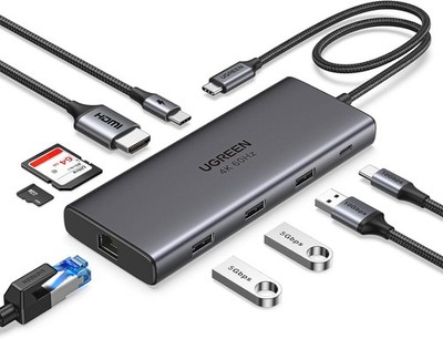 UGREEN Revodok Pro 109 USB C Hub 10Gbps USB A 3.2&USB C 3.2, HDMI 4K@60Hz
