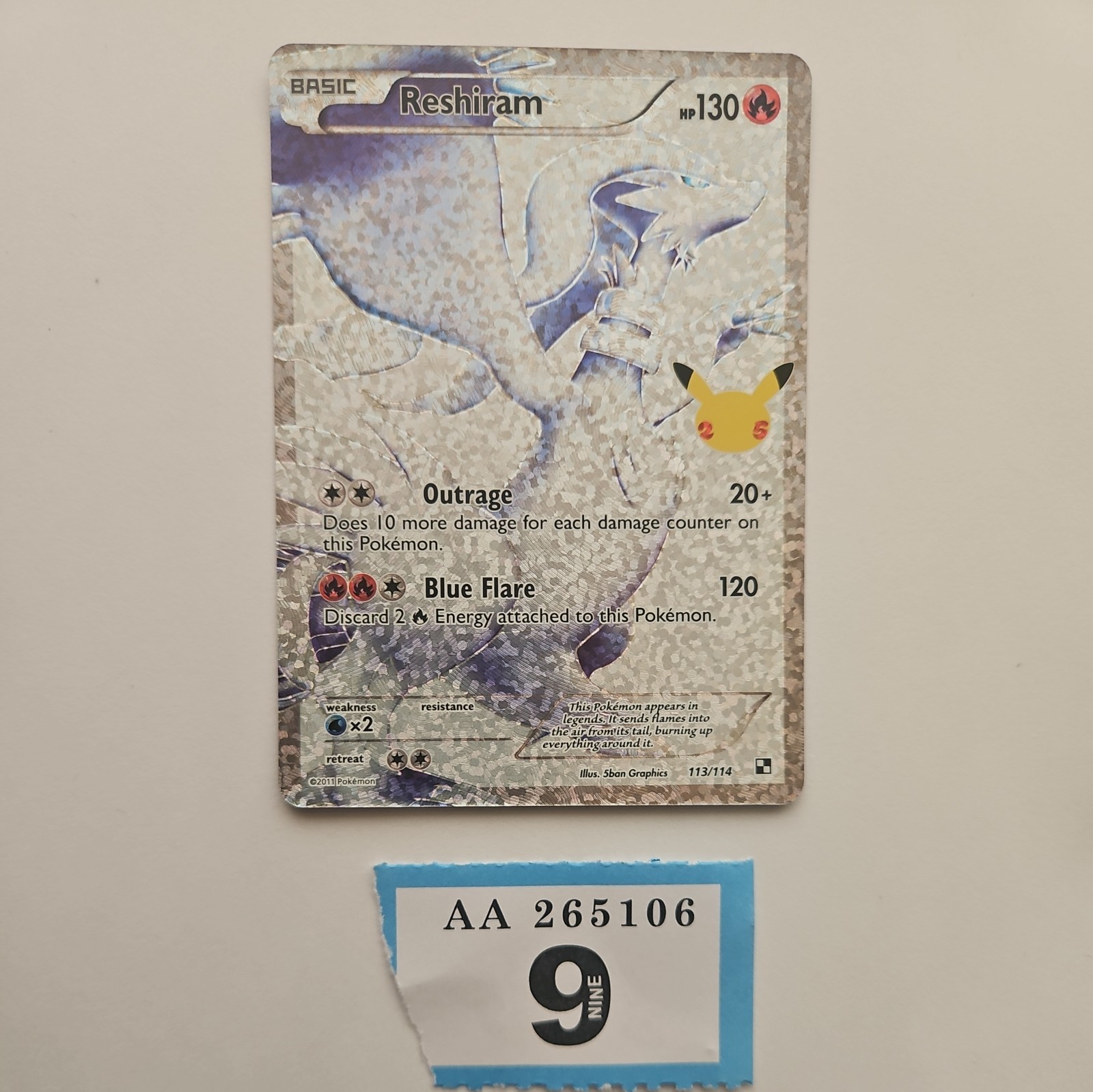 Pokemon Celebrations Classic Collection Reshiram NM 113/114