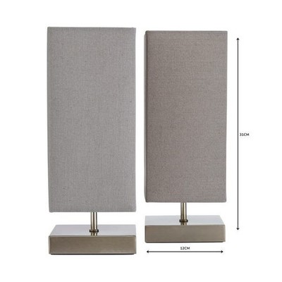 Charlotte Touch dimmbare Tischlampen 2er Set grau Nachttischlampen E14 UK