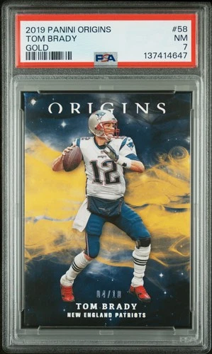2019 PANINI ORIGINS GOLD #58 TOM BRADY 4/10 PSA 7