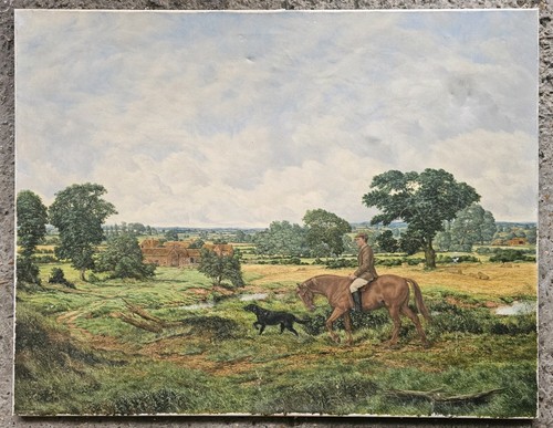 BRIAN TOVEY - LARGE EQUESTRIAN OIL PAINTING - MAN ON HORSEBACK - Picture 2 of 19