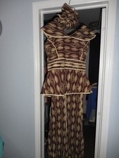 NIGERIAN AFRICAN ANKARA REAL WAX COTE D'IVORE BLOUSE  SKIRT WITH BIG HEADTIE
